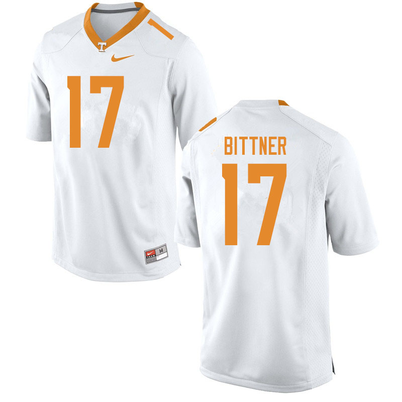 Men #17 Michael Bittner Tennessee Volunteers College Football Jerseys Sale-White - Click Image to Close